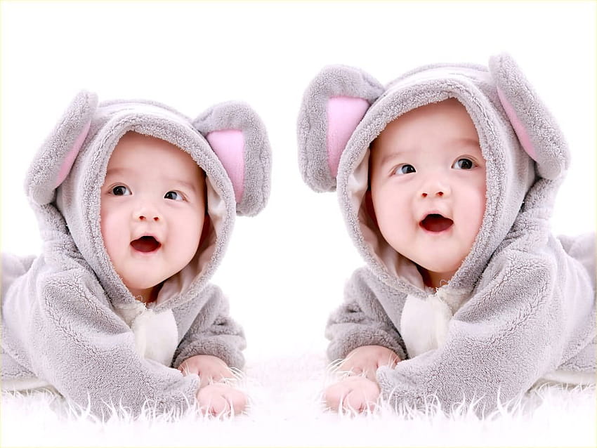 Fresh Cute Twins Baby, bambini gemelli Sfondo HD