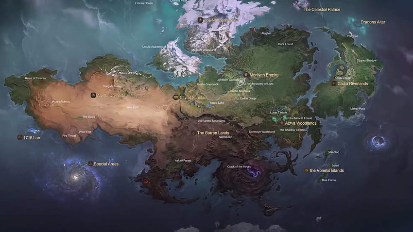 La mappa in Land of Dawn, atlas mobile legends Sfondo HD