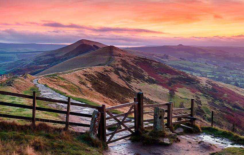 colinas, Inglaterra, Inglaterra, Peak District , sección природа fondo de pantalla