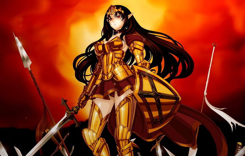 Sad tears girl boy armor red war battlefield legend hero legendary anime  wallpaper, 1440x900, 451817