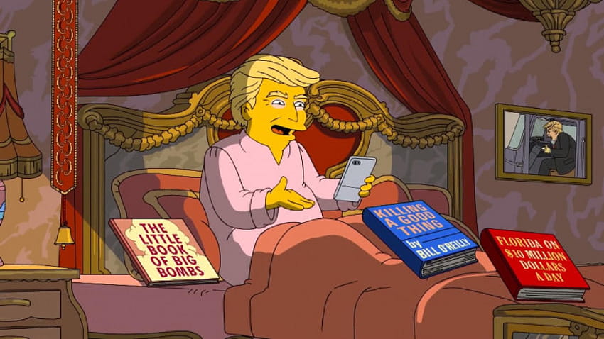 The Simpsons วาดมุมมองความหายนะและความโศกเศร้าสำหรับตำแหน่งประธานาธิบดีของ Trump เมื่อเขามาถึง 100 วันแรก donald trump the simpsons วอลล์เปเปอร์ HD