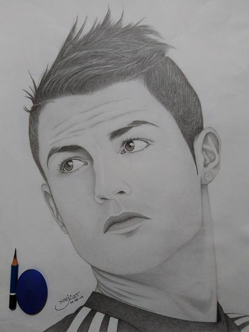 18 yr old pencil artist here, this is my drawing of Cristiano Ronaldo  (filtered and unfiltered). Can anyone give me any tips on what I can do to  improve, trying to get