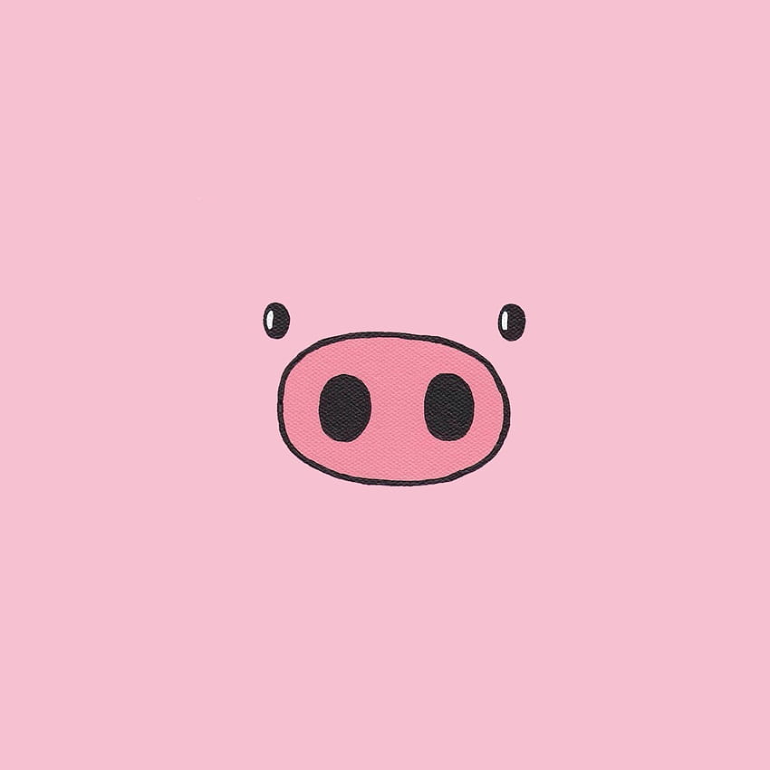 돼지 얼굴, 귀여운 핑크 만화 돼지 배경 HD 전화 배경 화면