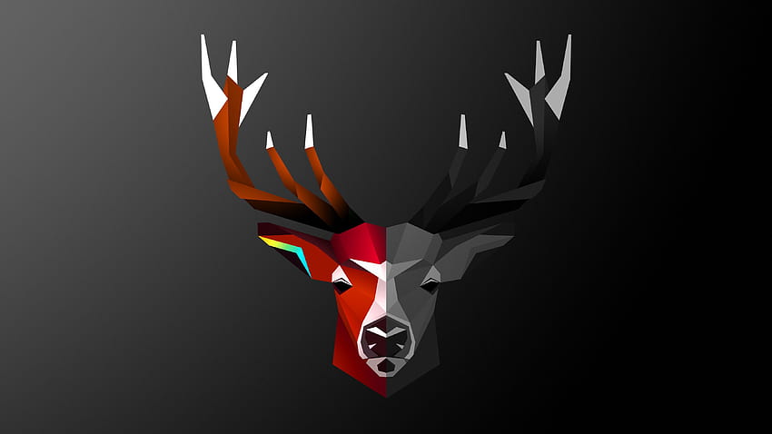 Abstract Deer, red deer HD wallpaper