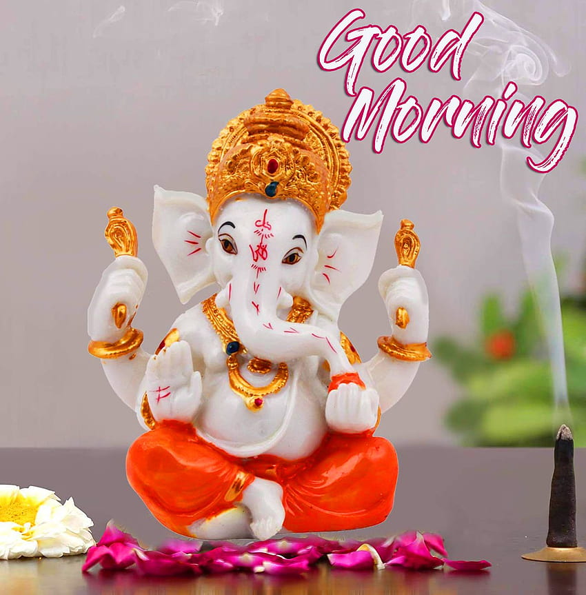 Cute Good Morning with Ganesha, cute ganpati HD phone wallpaper