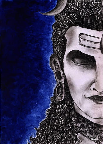 Lord Shiva T-shirts Art By Khushboo Gupta - Angry Lord Shiva Sketch, HD Png  Download - vhv