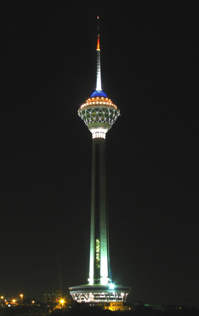 Tahran Milad Kulesi gece HD telefon duvar kağıdı