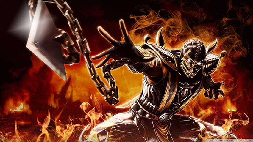 Scorpion Mortal Kombat Group, mortal kombat 9 HD тапет