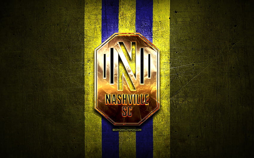 Nashville FC, new logo, MLS, yellow metal background, american soccer ...