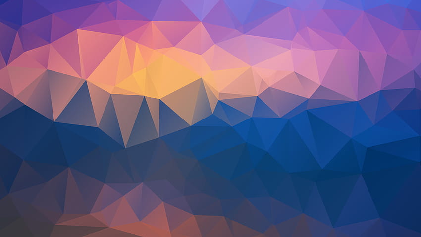 3840x2160 Low Poly Triangles, Gradient, Warm Colors HD wallpaper