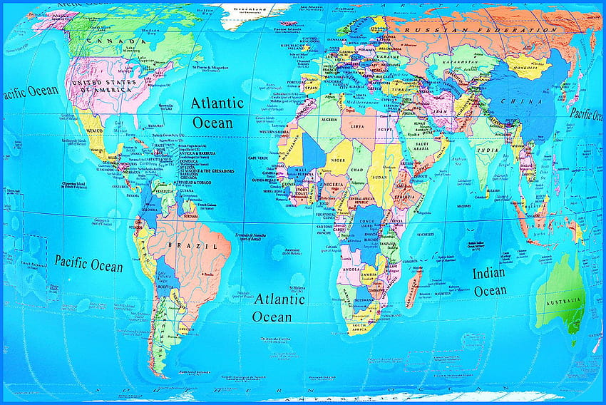 peta dunia dengan negara, peta dunia dengan modal Wallpaper HD