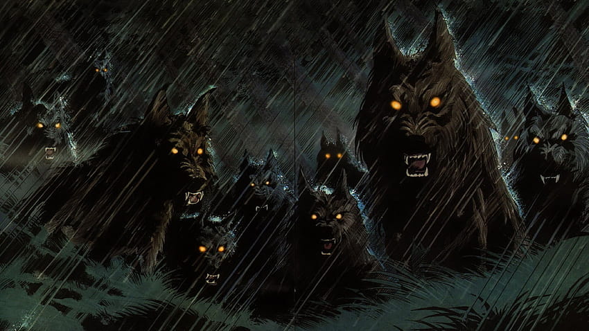 Group Of Wolves , Fantasy Art, Artwork, Wolf, Dog, Night • For You, pack of wolves HD wallpaper