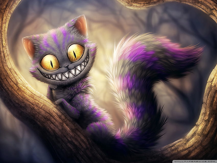 Cheshire Cat, Alice's Adventures in Wonderland Ultra Backgrounds за U TV : Широкоекранни и UltraWide & Лаптоп : Таблет : Смартфон, демонични котки HD тапет