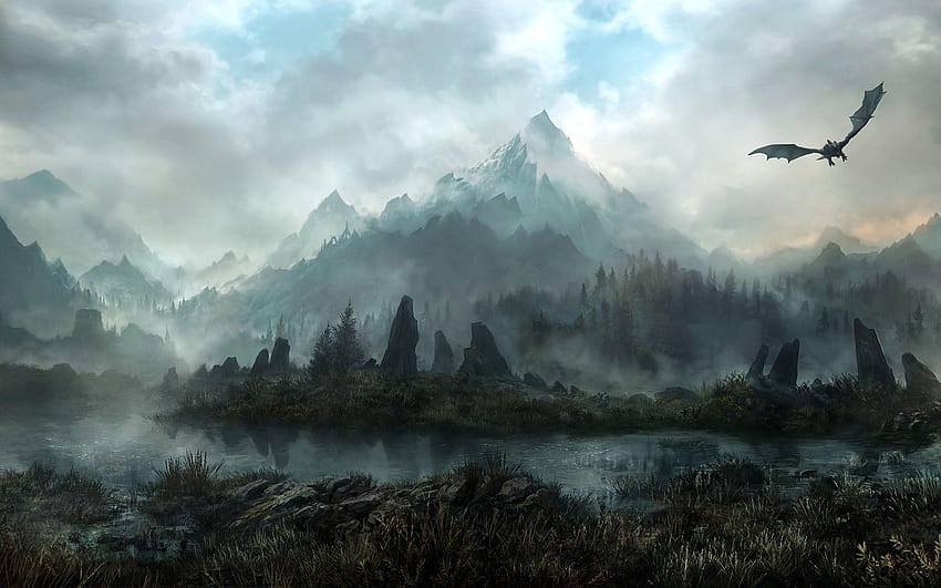 The Elder Scrolls V: Skyrim Dolu ve Arka Planlar HD duvar kağıdı
