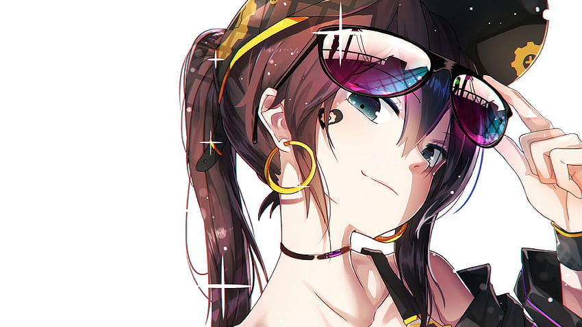 Anime Girl Smile Sonnenbrille, Anime pfp HD-Hintergrundbild