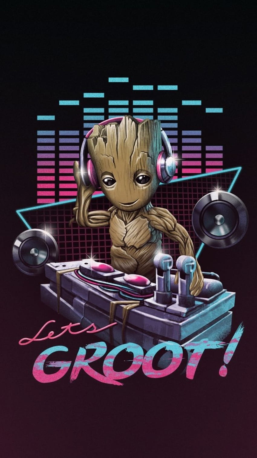 750x1334 Guardians of the Galaxy, DJ, Groot, Kunst, iPhone 7, iPhone 8, 750x1334, Hintergrund, 10542 HD-Handy-Hintergrundbild