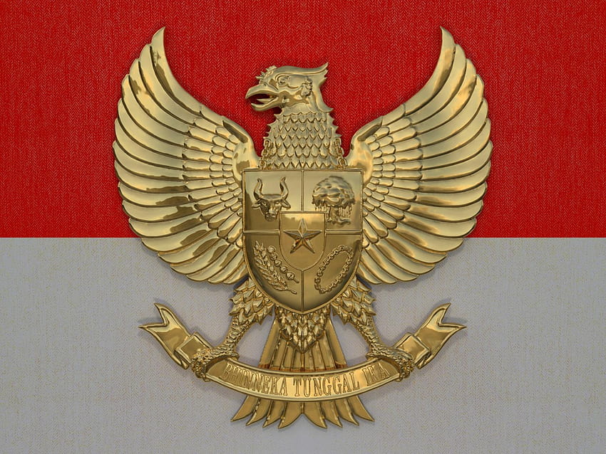Garuda Pancasila Logo 3D-Rendering HD-Hintergrundbild