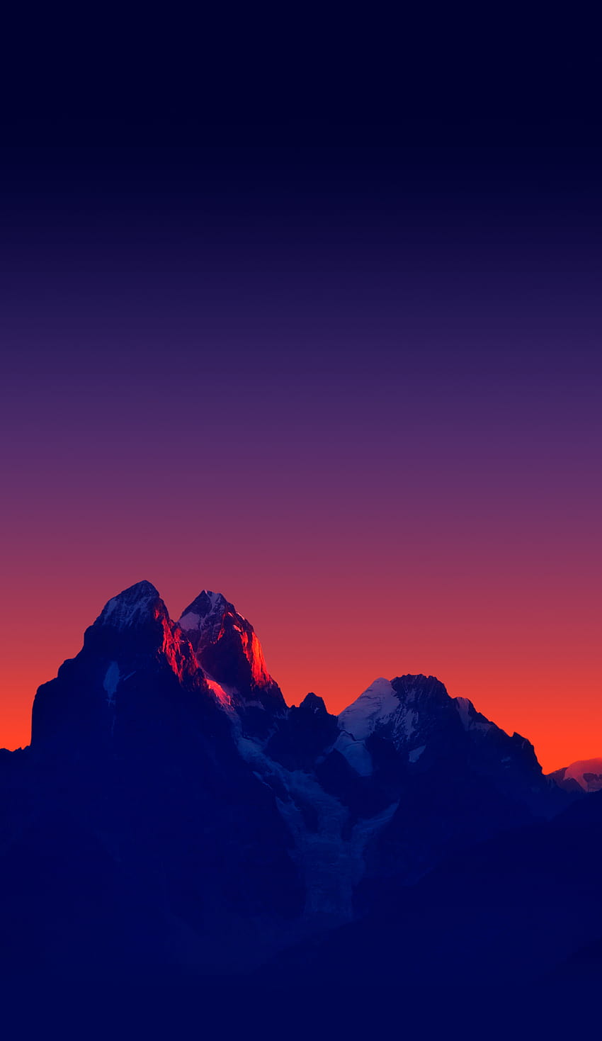 Navy blue mountains, navy blue amoled HD phone wallpaper