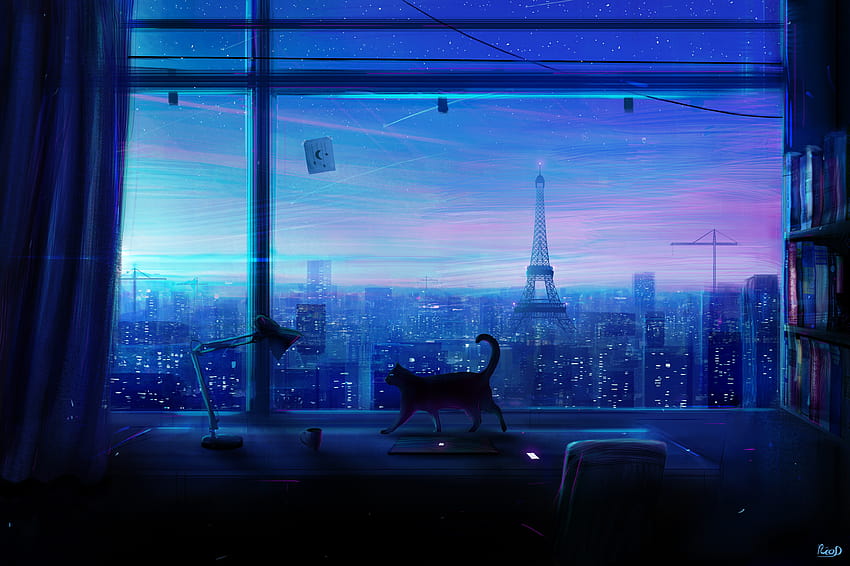 Anime Night Time Sky, Christopher Johnson tarafından gönderildi HD duvar kağıdı