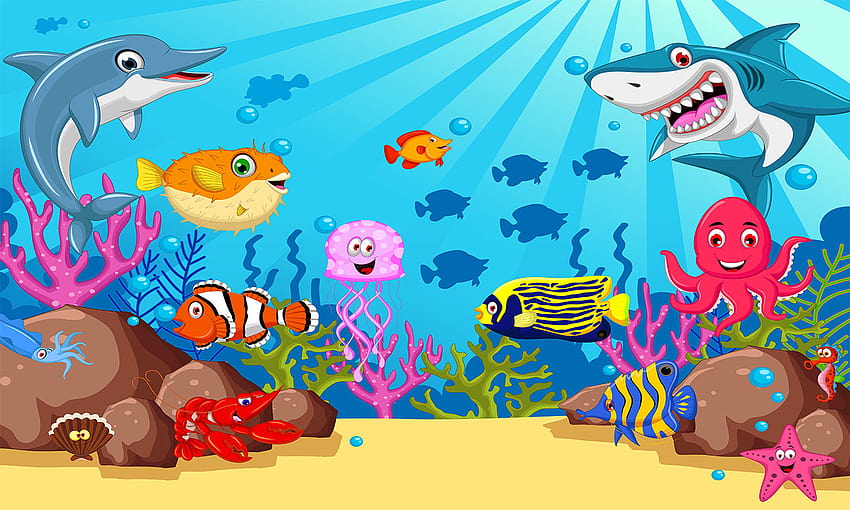 Underwater Cartoon HD wallpaper