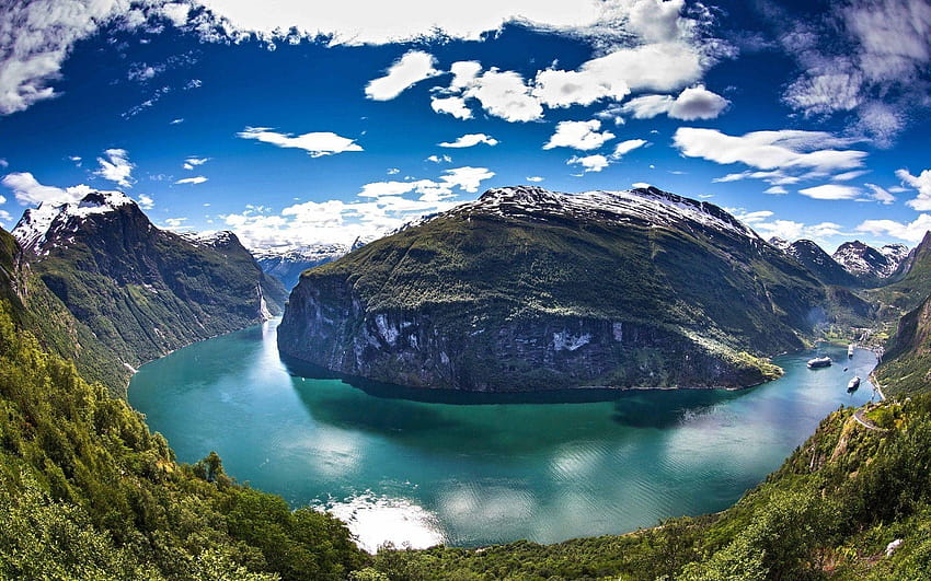 Natureza norueguesa, fiorde papel de parede HD