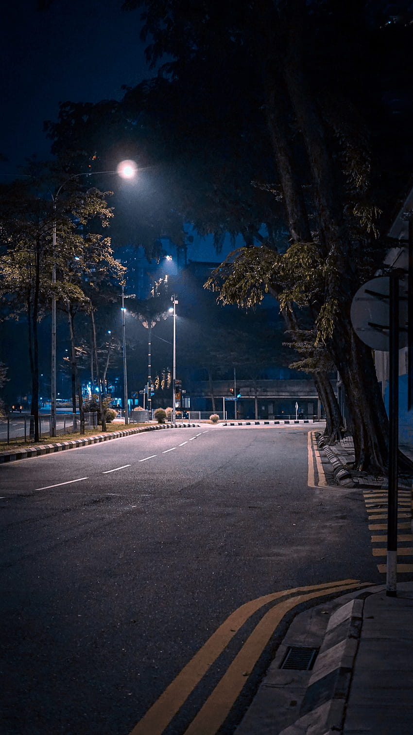 10 Night Street, lonely road night HD phone wallpaper