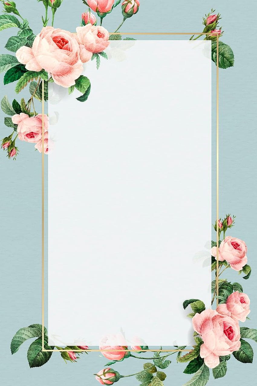 Golden rectangle frame design vector, wedding frame HD phone wallpaper