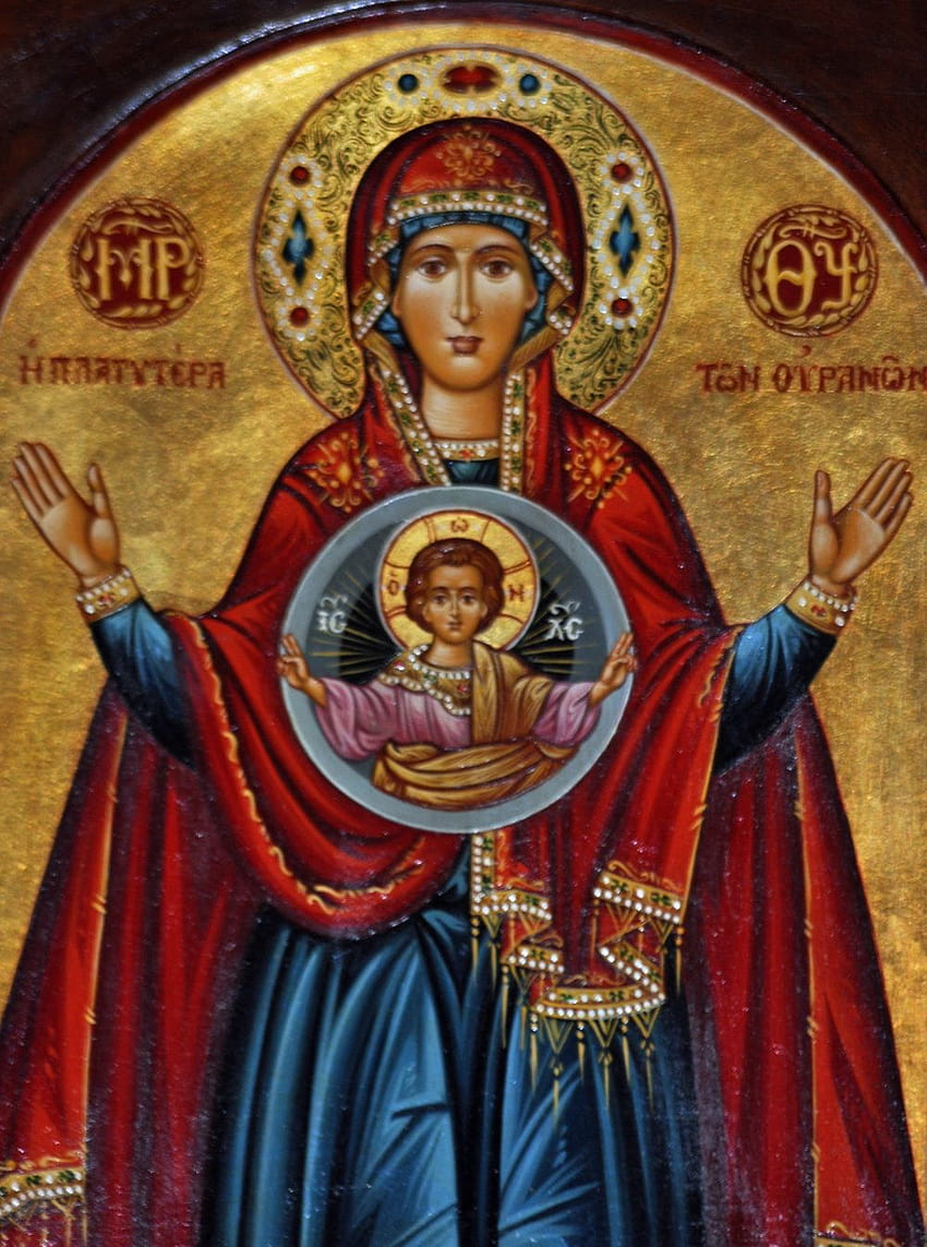 Meeting the Theotokos in the Hospital, orthodox icons HD phone wallpaper