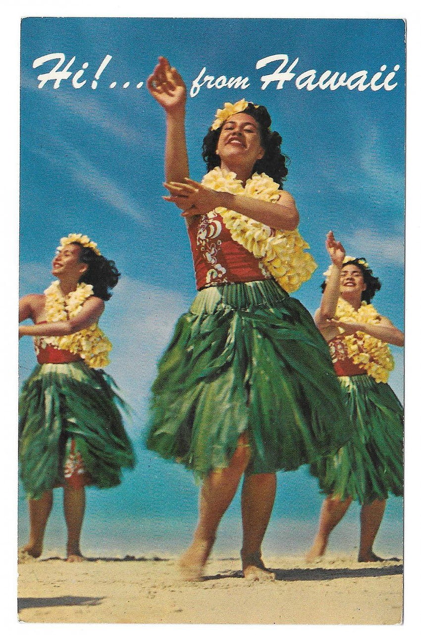 ビンテージ ポストカード ハワイ​​、レトロなハワイアン HD電話の壁紙