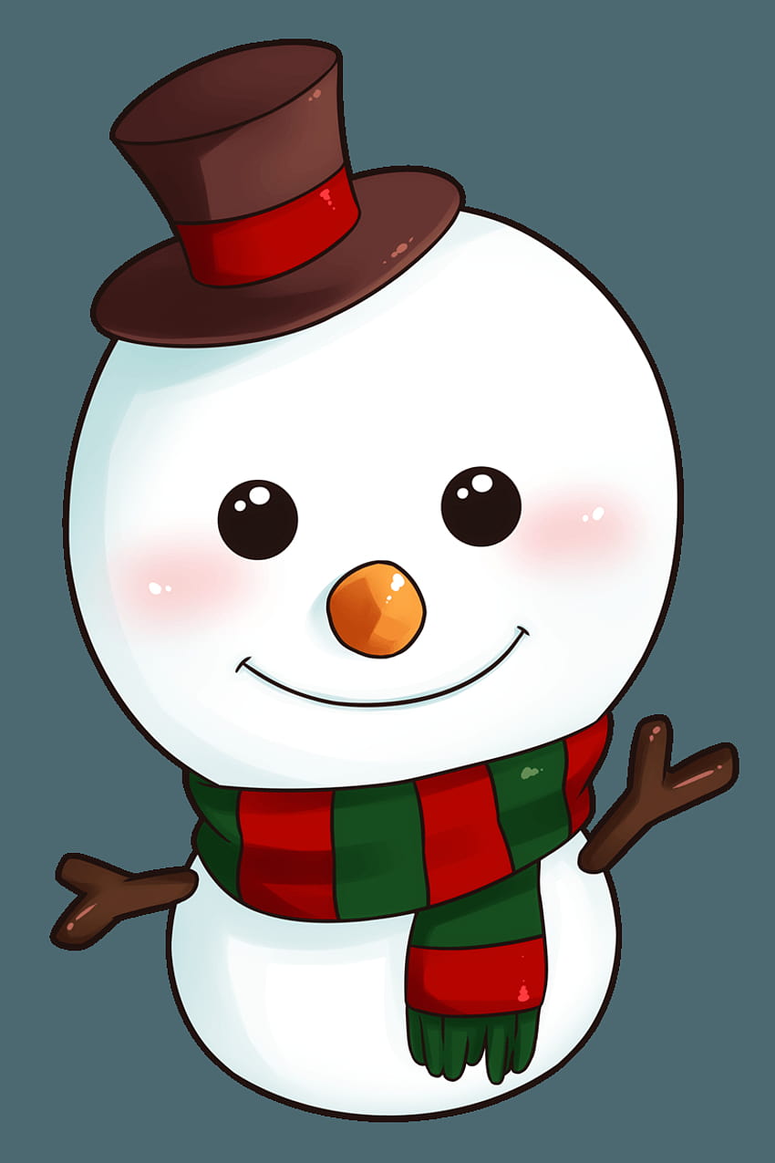 Снежен човек Clip Art &, сладки каваи снежни човеци HD тапет за телефон