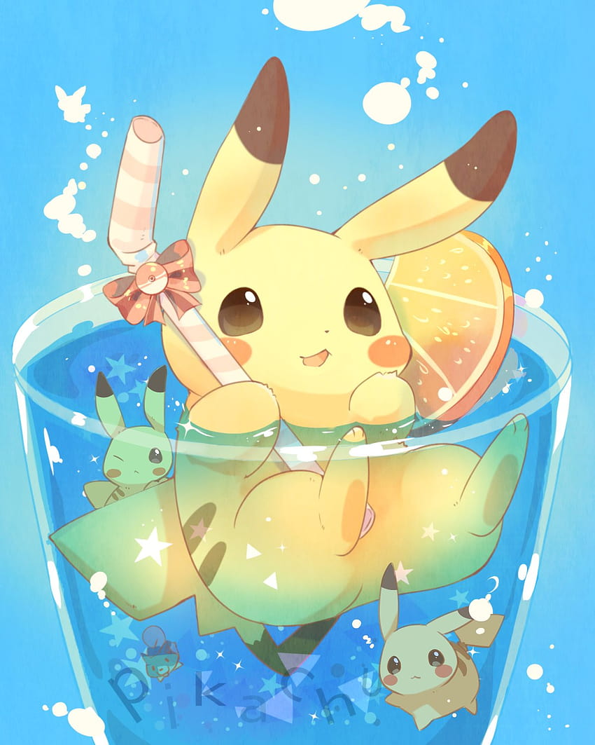 Anime Chibi Pikachu โปเกมอนน่ารักคาวาอี้ วอลล์เปเปอร์โทรศัพท์ HD