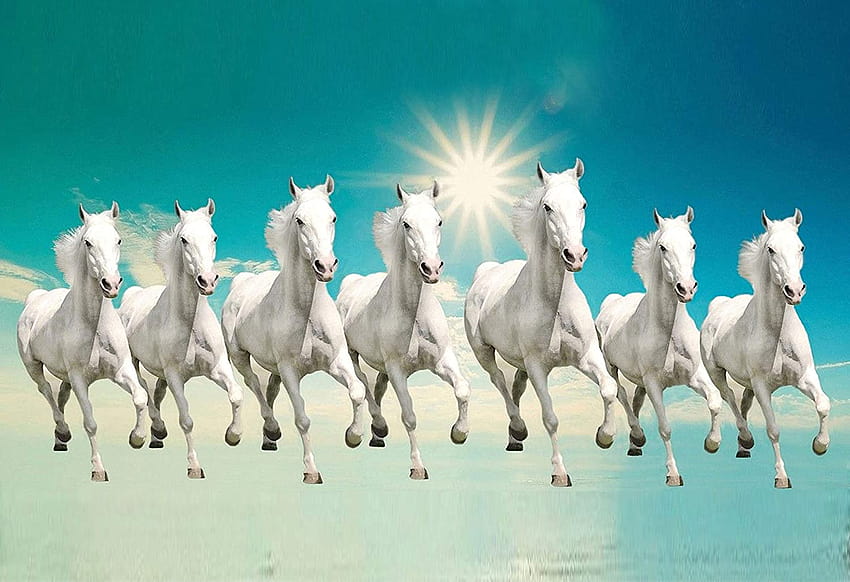 ซื้อ wallpics™ Seven Lucky Running Horses Vastu ครบ ม้าหุ้นออสเตรเลีย วอลล์เปเปอร์ HD