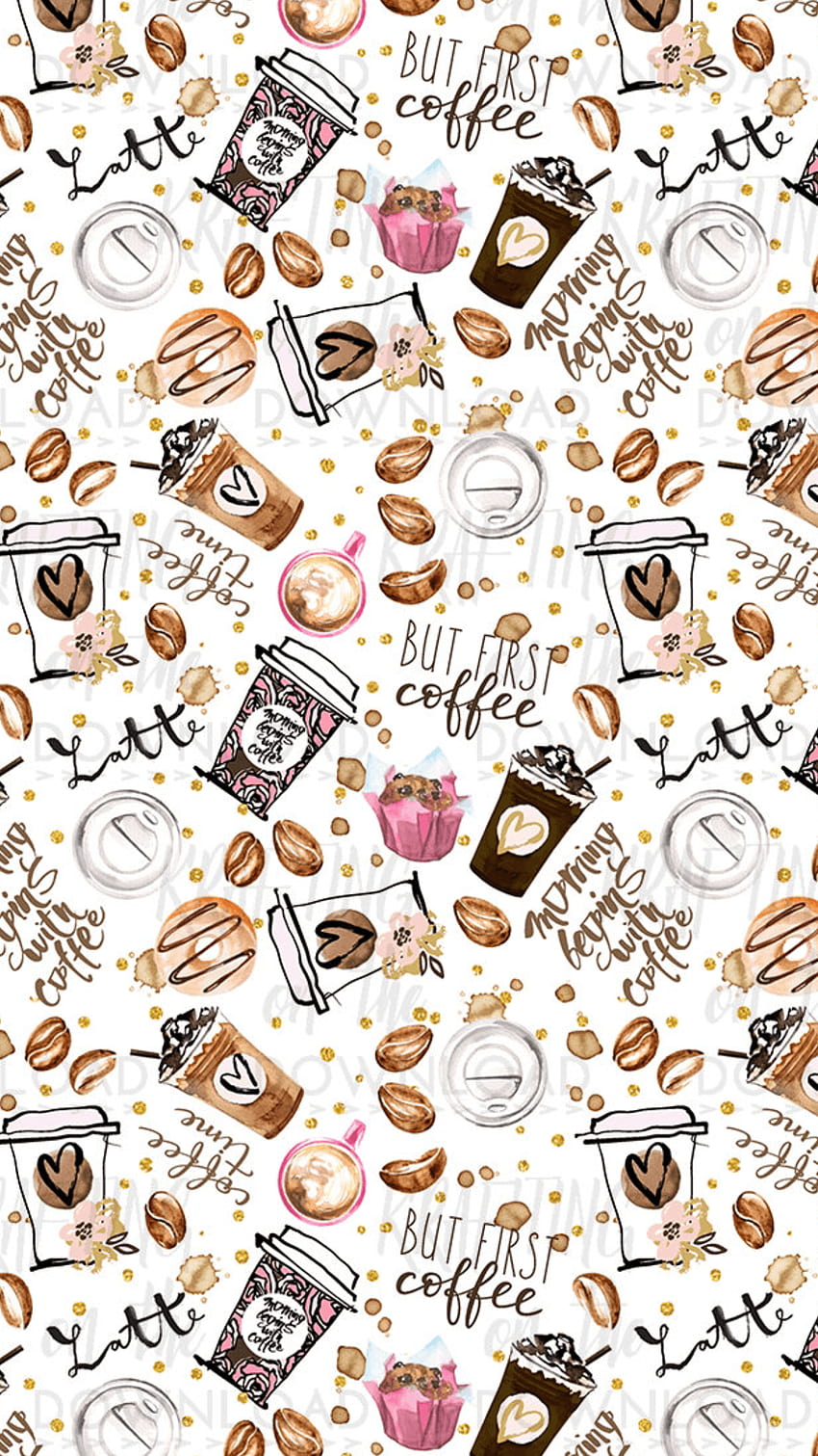 Cute Coffee Fabric Wallpaper and Home Decor  Spoonflower