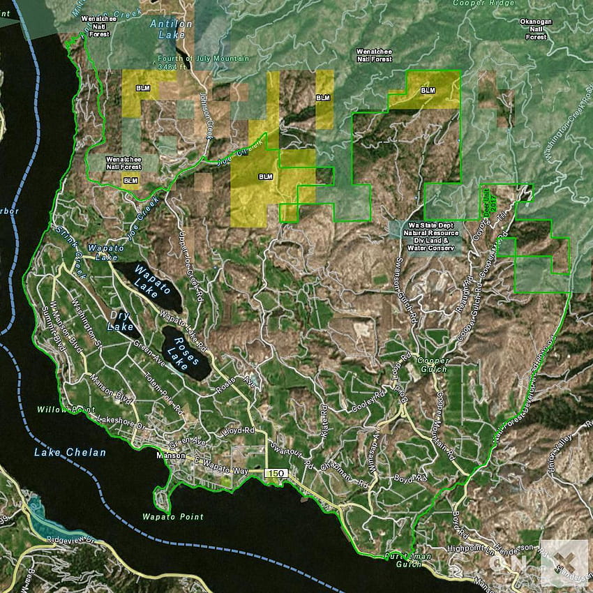 See-Chelan-Karte HD-Handy-Hintergrundbild