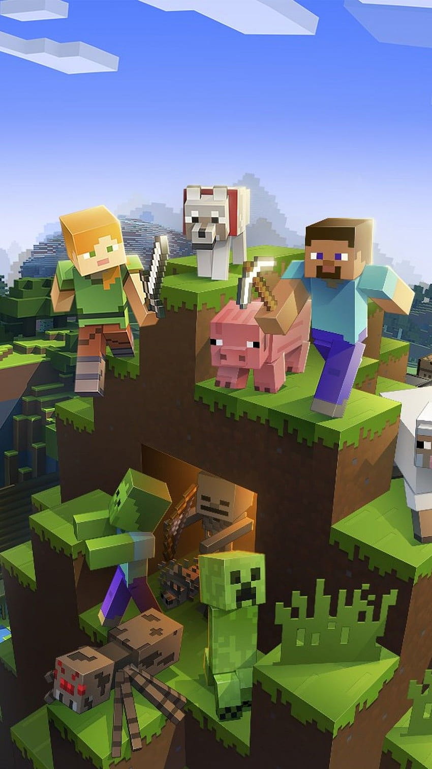 Minecraft за Android HD тапет за телефон