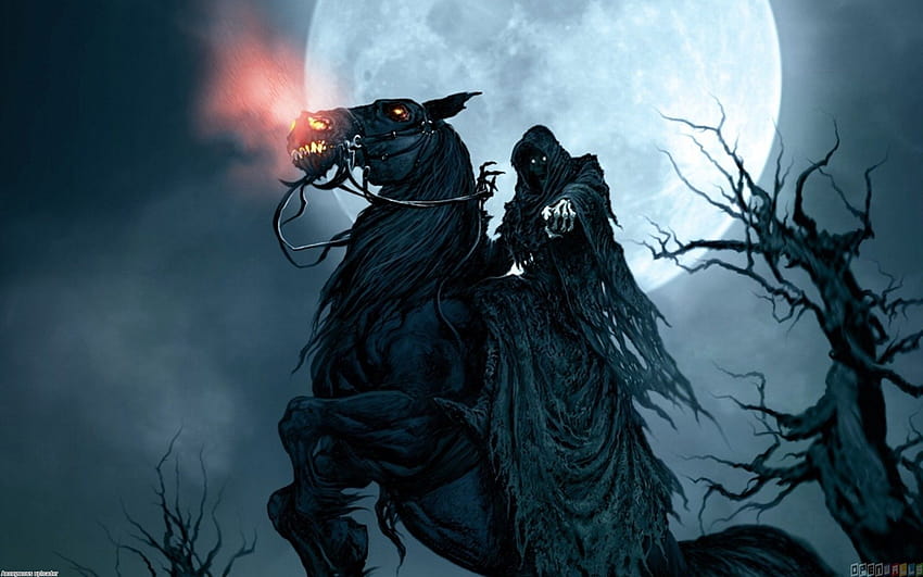 Dark Rider, ghost rider horse HD wallpaper