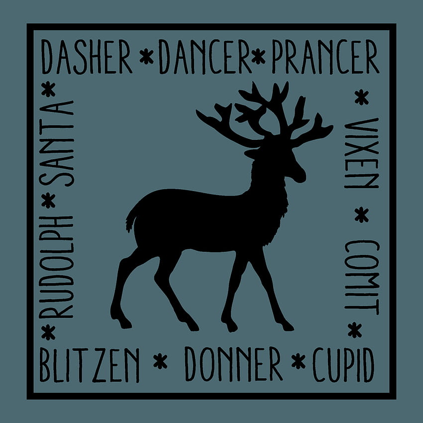Square Reindeer Names Wall Quotes™ Decal, dasher dancer prancer vixen comet cupid donner and blitzen HD phone wallpaper