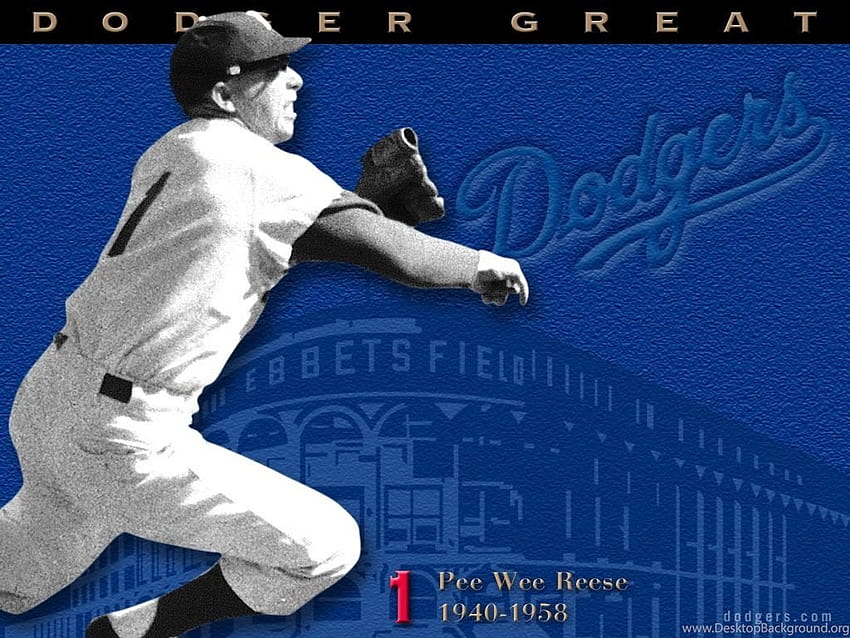 Pee Wee Reese. Béisbol. Los Dodgers de Los Ángeles. Antecedentes fondo de pantalla