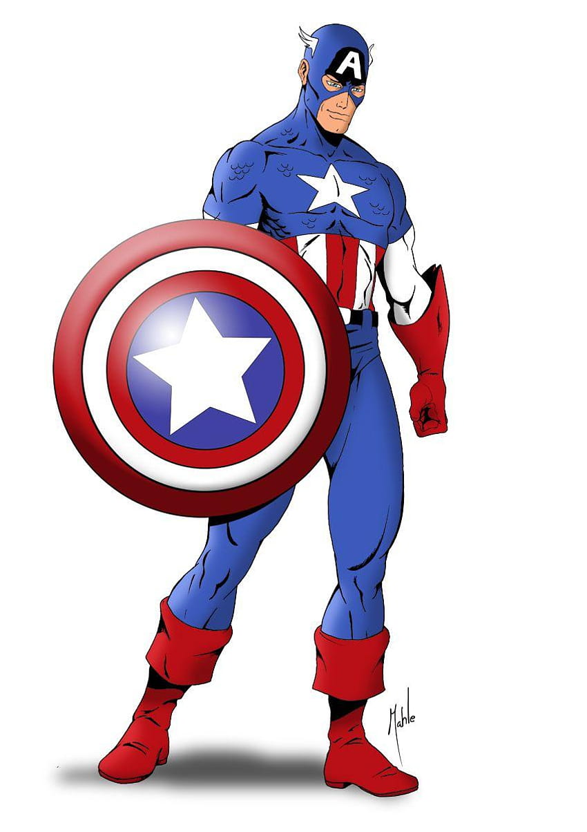 America Marvel Cartoon Captain Shield, kreskówka Kapitan Ameryka Tapeta na telefon HD