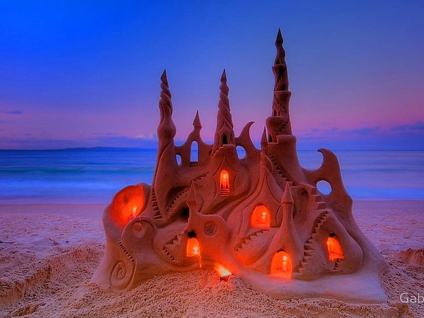 Sand+Castle+Three, castello di sabbia Sfondo HD