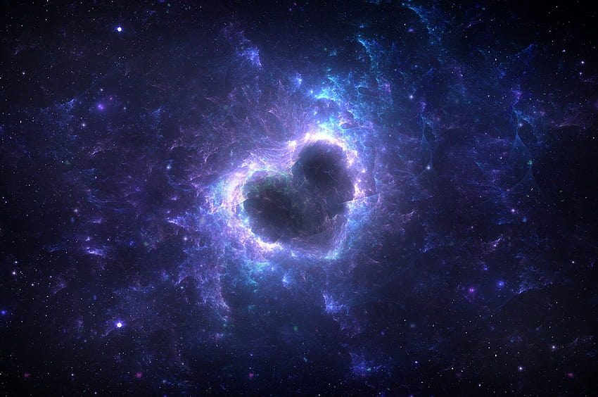 2560x1700 Blauer Nebel, Herzform, Galaxie, Universum, Sterne für Chromebook-Pixel, Herz-Chromebook HD-Hintergrundbild