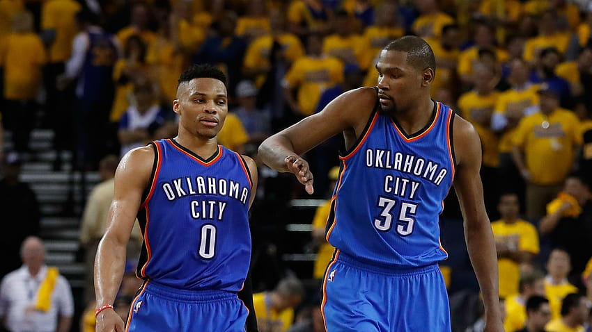 ESPN report Kevin Durant lied to Russell Westbrook about re, russell westbrook and kevin durant HD wallpaper