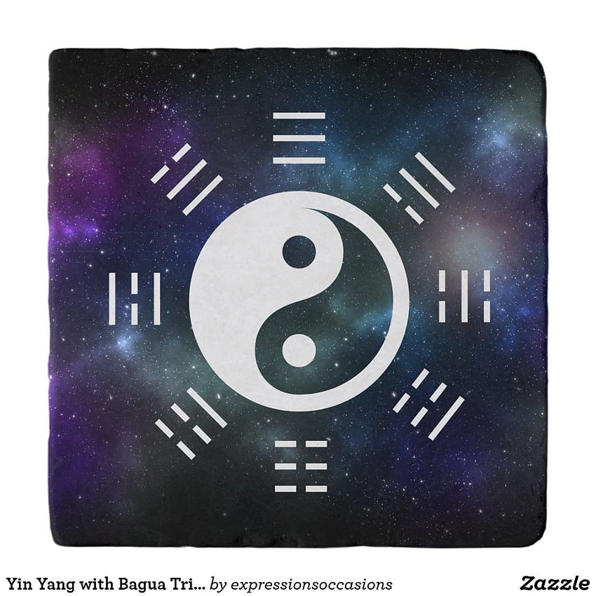 Yin Yang z symbolami trygramu Bagua I Tapeta na telefon HD