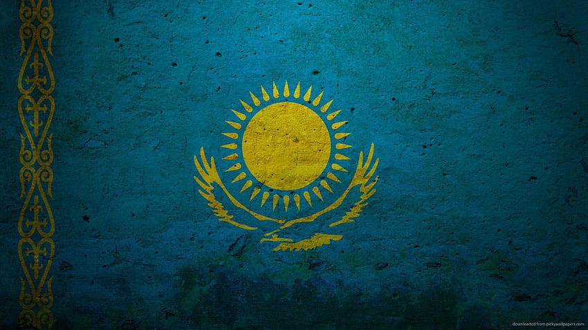 カザフスタンの国旗 高画質の壁紙
