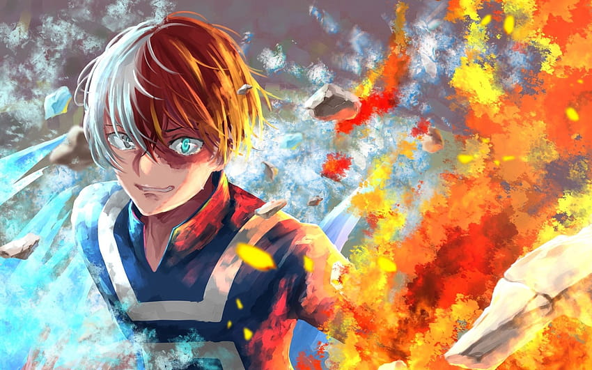 Shoto Todoroki, grunge art, My Hero Academia, shoto todoroki computer ...