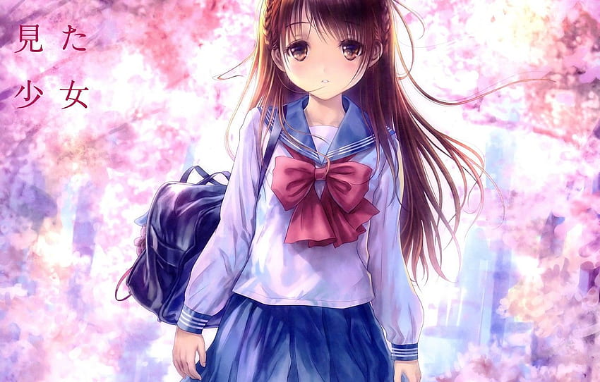 Spring, Anime, Girl ..., anime spring city HD wallpaper