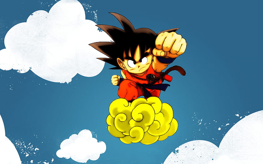 Goku and his Nimbus Cloud, goku green HD wallpaper