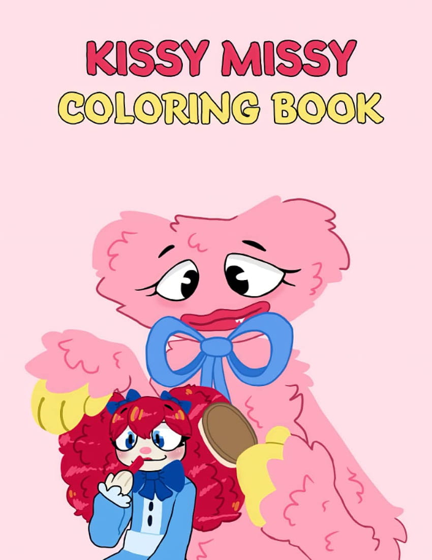 Kissy missy Книжка за оцветяване: 30 страници с висококачествени дизайни за оцветяване за деца и възрастни, huggy wuggy и kissy missy HD тапет за телефон