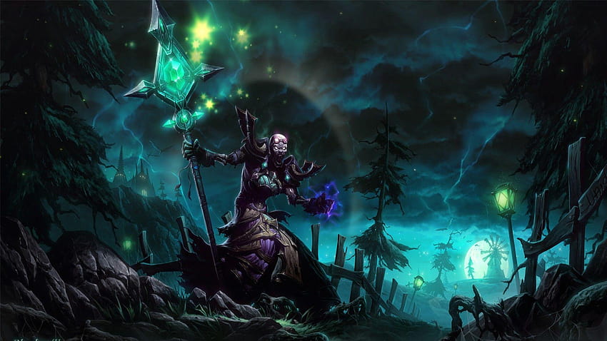 Mage, trees, fences, World of Warcraft, undead, grass, Hydra, priest world of warcraft HD wallpaper