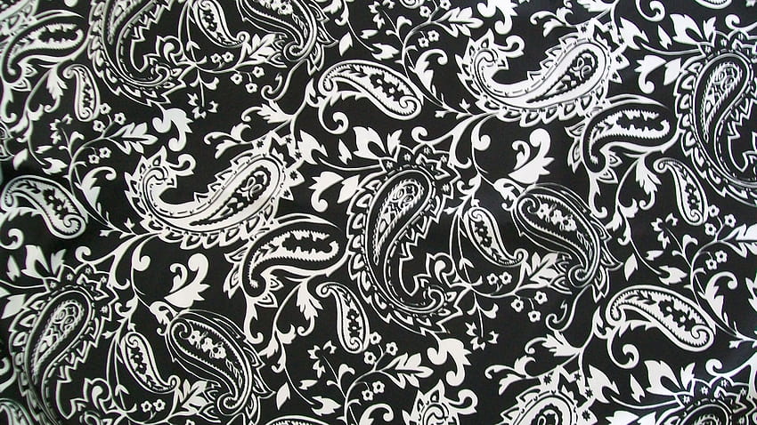 Abstract Black Paisley, white and black paisley HD wallpaper